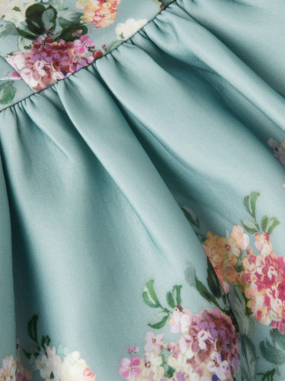 Monsoon Blue Baby Cassie Floral Print Ruffle Dress image 3