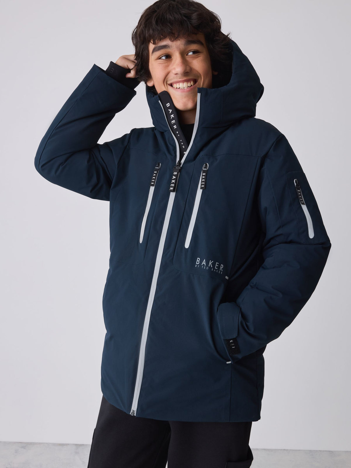 Baker by Ted Baker Navy Shower Resistant Parka Coat - image 1