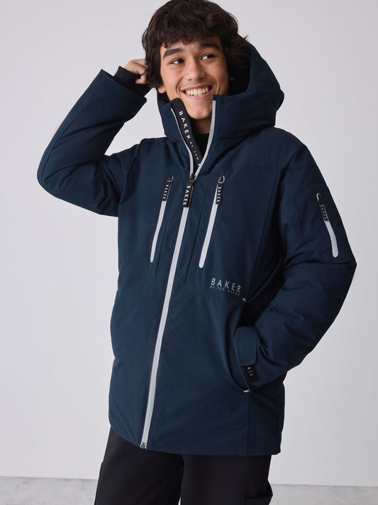 Baker by Ted Baker Navy Shower Resistant Parka Coat - image 1