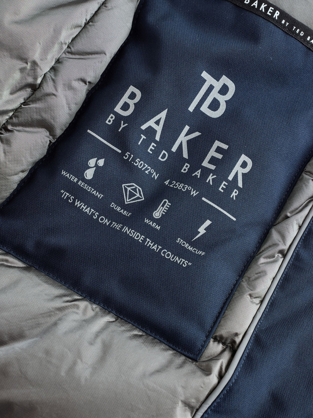 Baker by Ted Baker Navy Shower Resistant Parka Coat - image 13