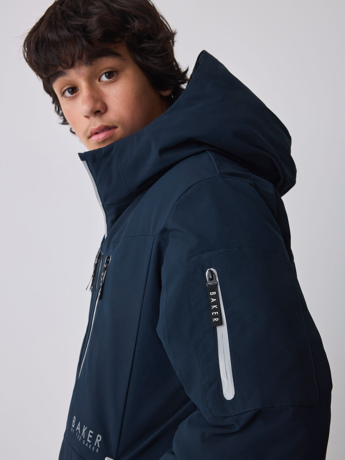 Baker by Ted Baker Navy Shower Resistant Parka Coat - image 3