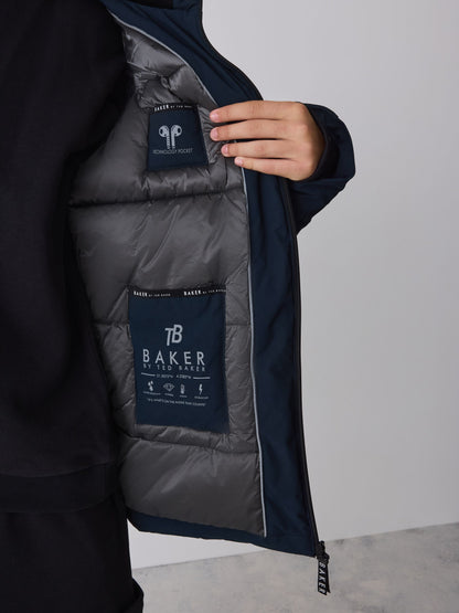 Baker by Ted Baker Navy Shower Resistant Parka Coat - image 5