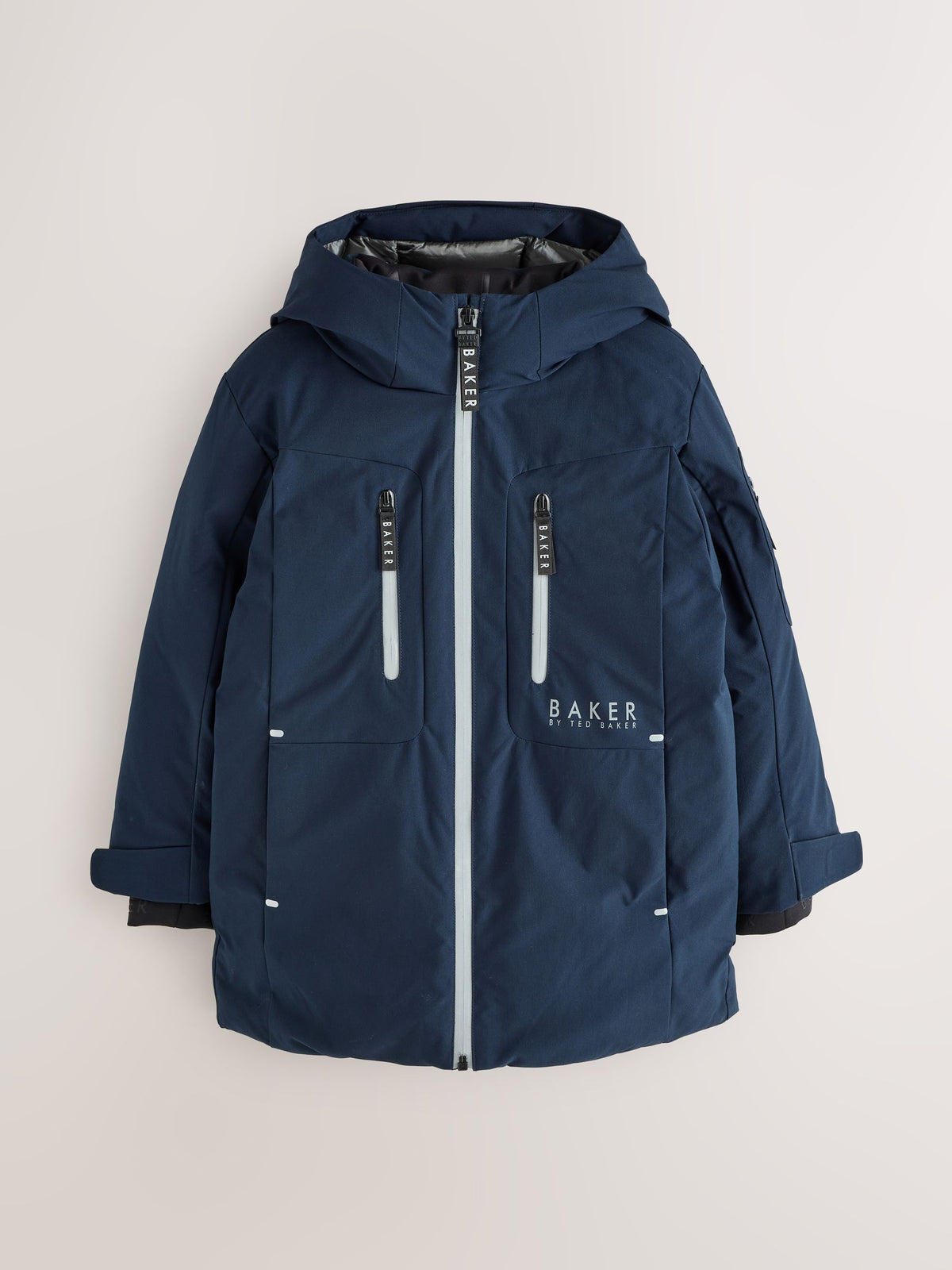 Baker by Ted Baker Navy Shower Resistant Parka Coat - image 7