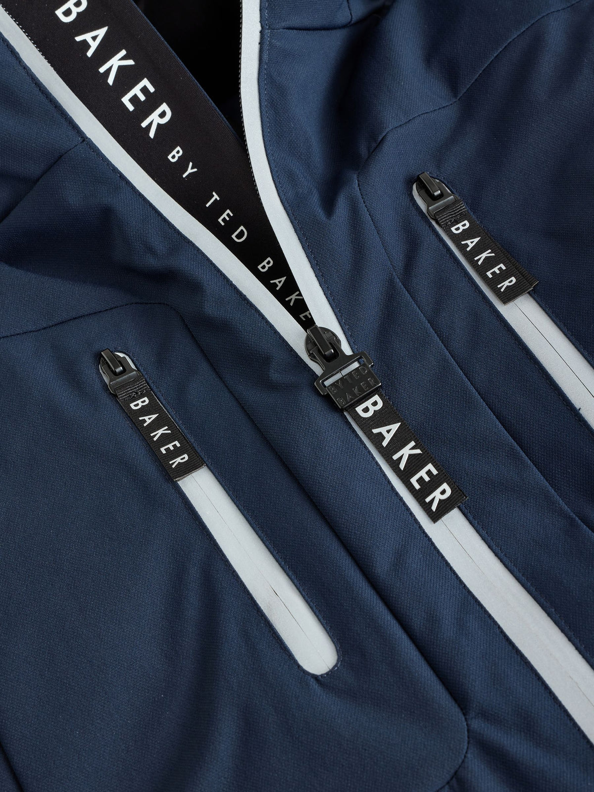 Baker by Ted Baker Navy Shower Resistant Parka Coat - image 9