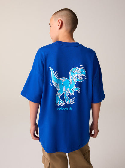 Dsiney Kidz - adidas Originals Blue Dinosaur Back Graphic T-Shirt image 1