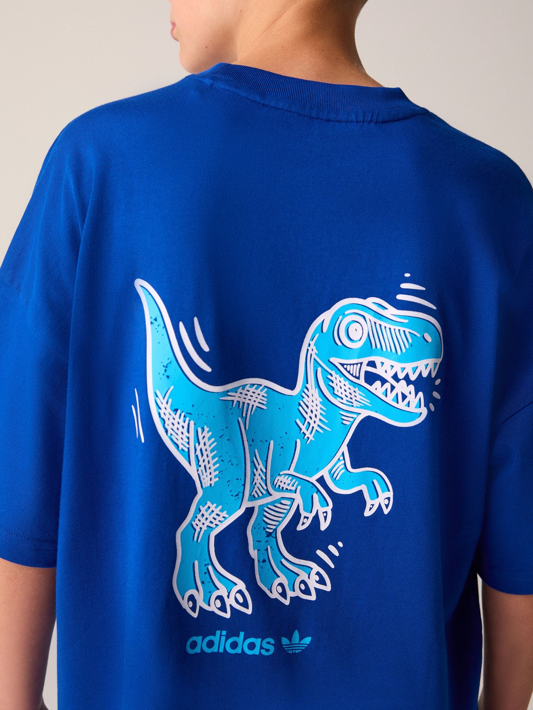 Dsiney Kidz - adidas Originals Blue Dinosaur Back Graphic T-Shirt image 4