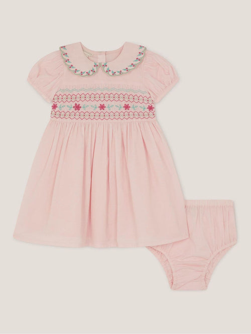 Dsiney Kidz - Monsoon Pink Smocked Dress & Briefs Set image 1