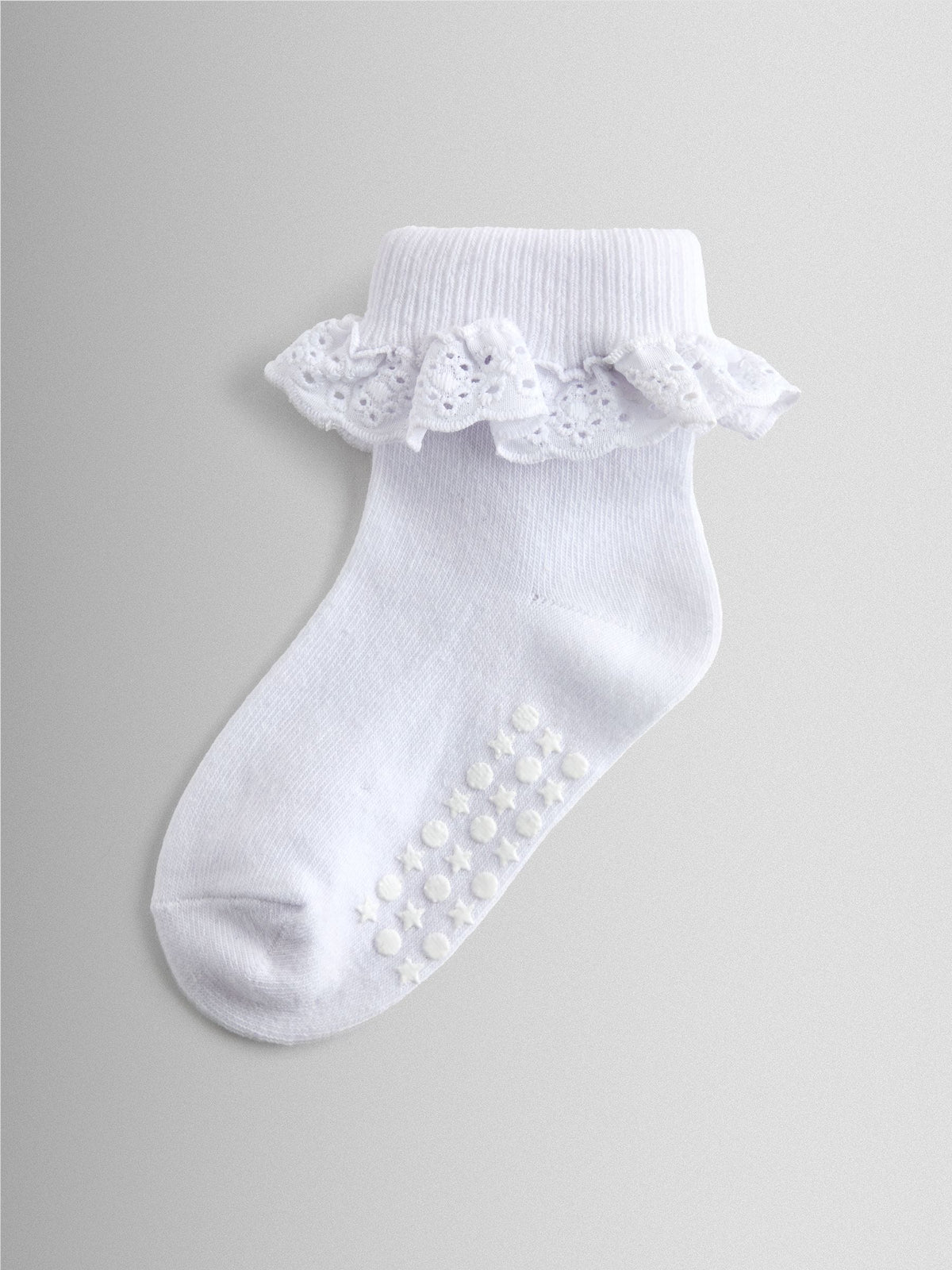 JoJo Maman Bébé Pure White 5-Pack Frill Socks image 2