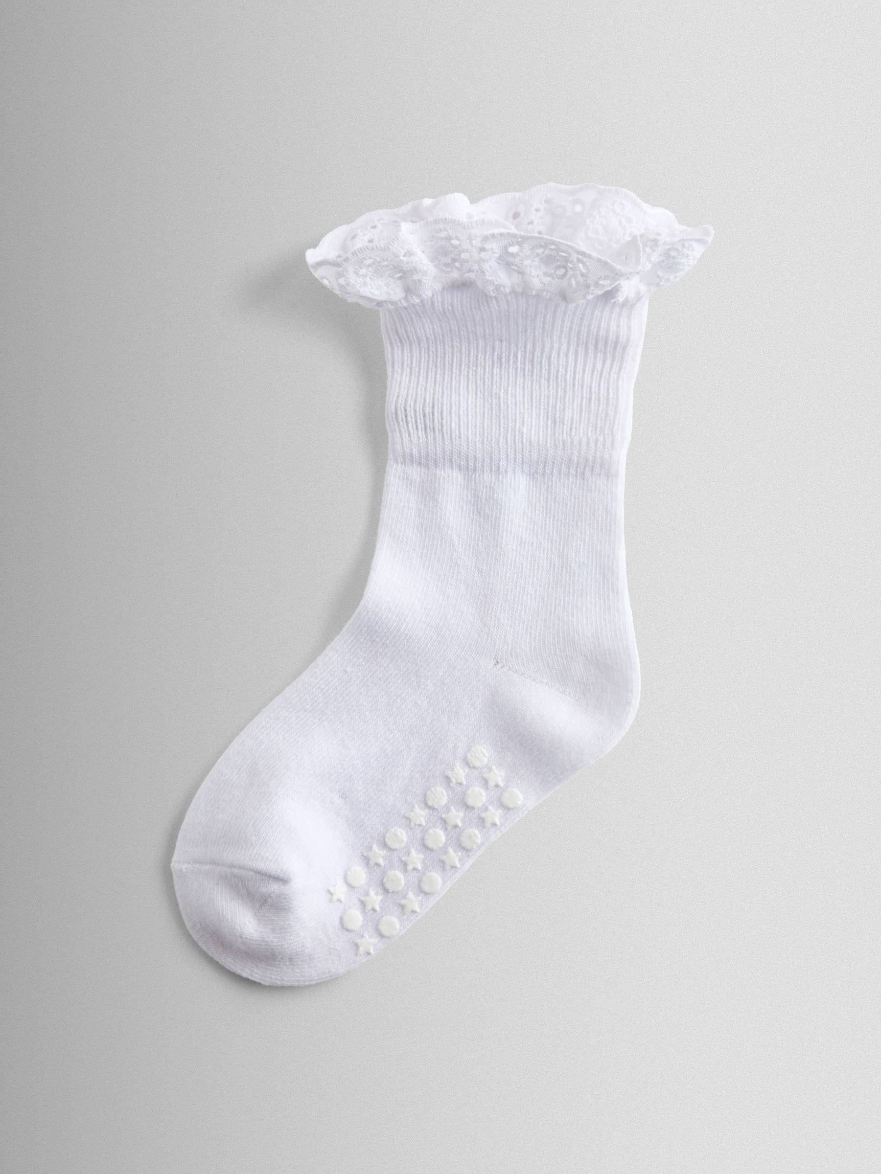 JoJo Maman Bébé Pure White 5-Pack Frill Socks image 3