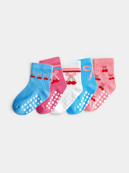 JoJo Maman Bébé Pink & Blue Cherry Socks - image 1