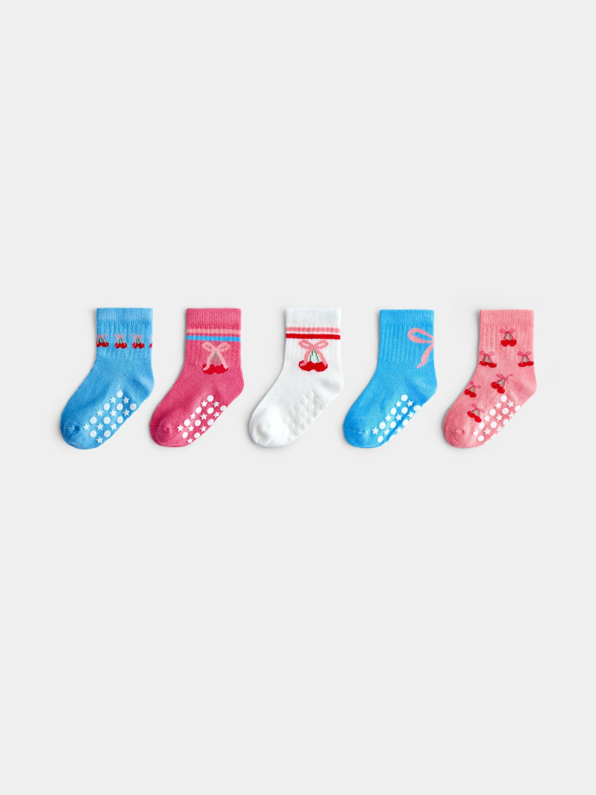 JoJo Maman Bébé Pink & Blue Cherry Socks - image 2