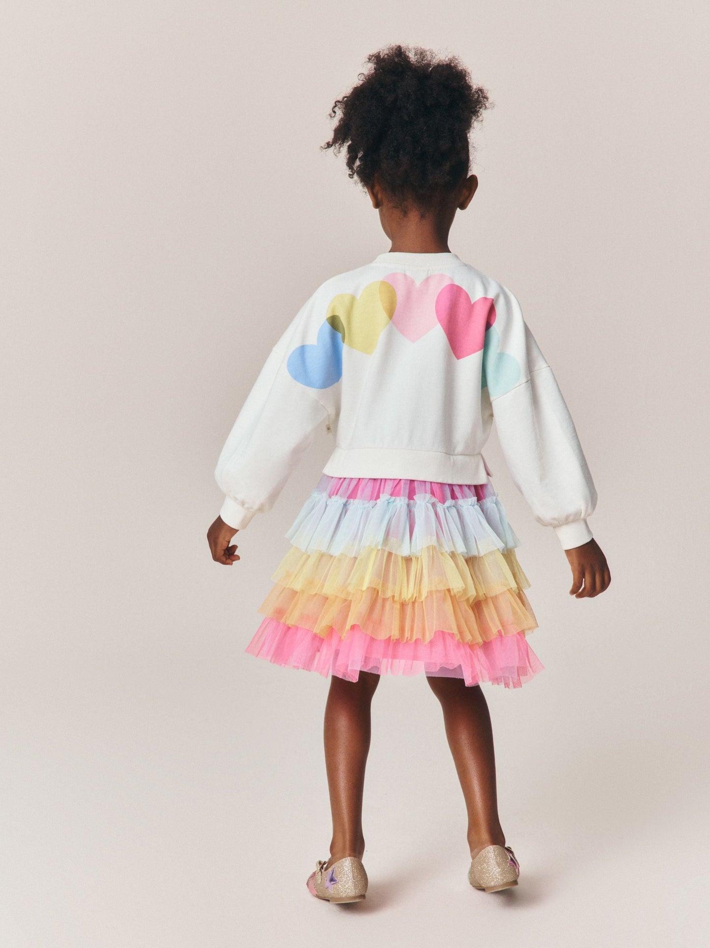 Dsiney Kidz - Little Bird by Jools Oliver Rainbow Heart Sweat & Tulle Tutu Dress image 3