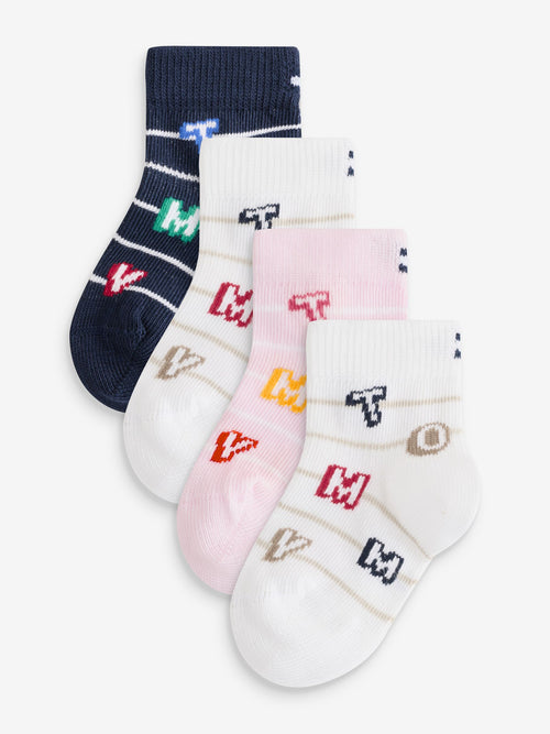Tommy Hilfiger Pink Flag Socks 4 Pack image 1
