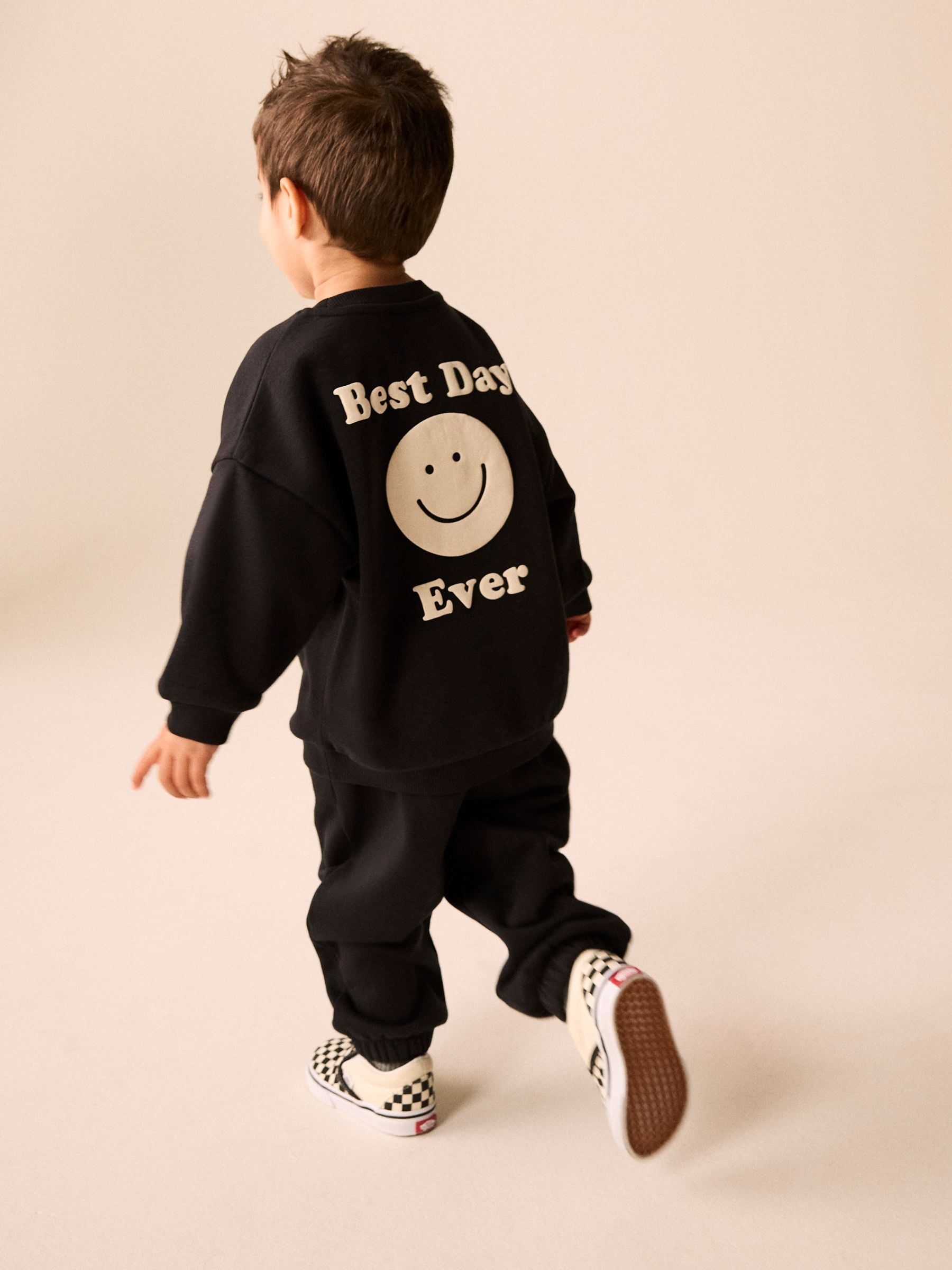 Dsiney Kidz - Black Back Print Crew Neck Joggers Set (3mths-7yrs) image 1