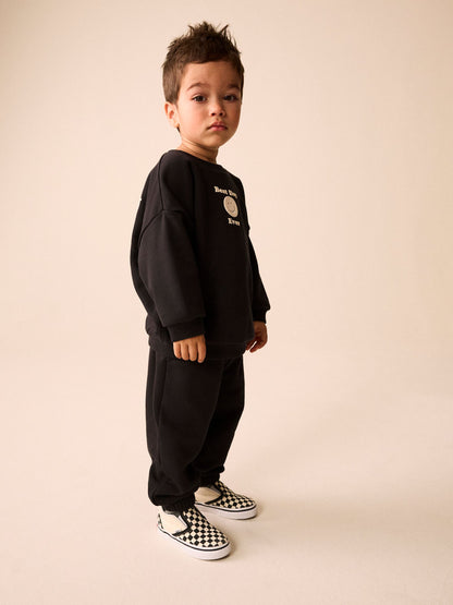 Dsiney Kidz - Black Back Print Crew Neck Joggers Set (3mths-7yrs) image 2
