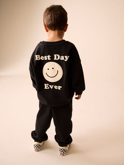 Dsiney Kidz - Black Back Print Crew Neck Joggers Set (3mths-7yrs) image 4