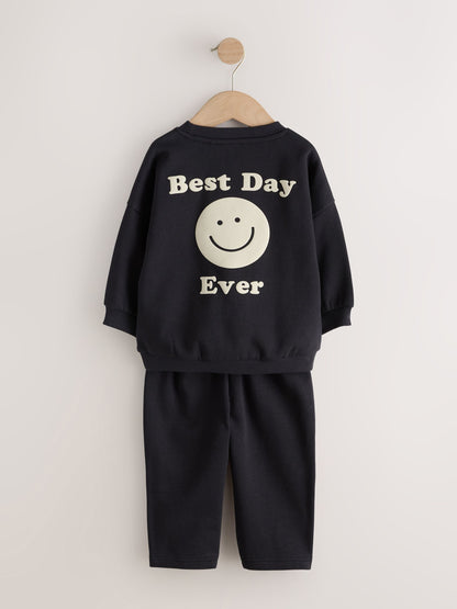Dsiney Kidz - Black Back Print Crew Neck Joggers Set (3mths-7yrs) image 8