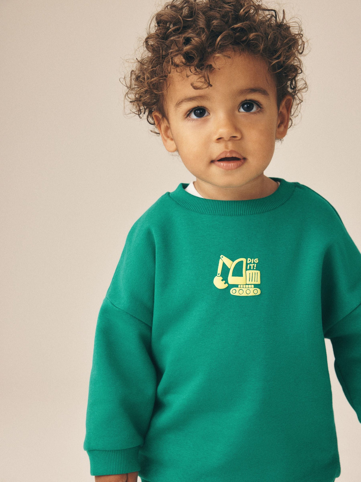 Dsiney Kidz - Bright Green Single Printed Crew Neck Sweat Top & Joggers Set (3mths-7yrs) image 3