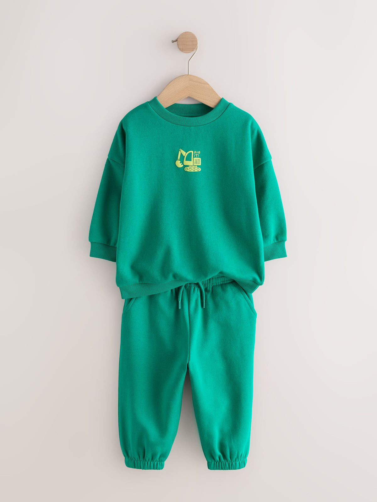 Dsiney Kidz - Bright Green Single Printed Crew Neck Sweat Top & Joggers Set (3mths-7yrs) image 6