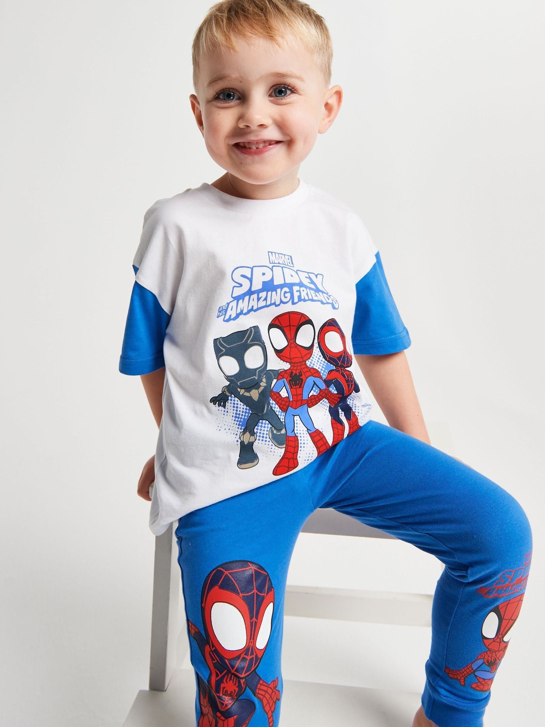 Dsiney Kidz - Brand Threads Blue Spidey and Friends Long Leg Pyjamas image 3