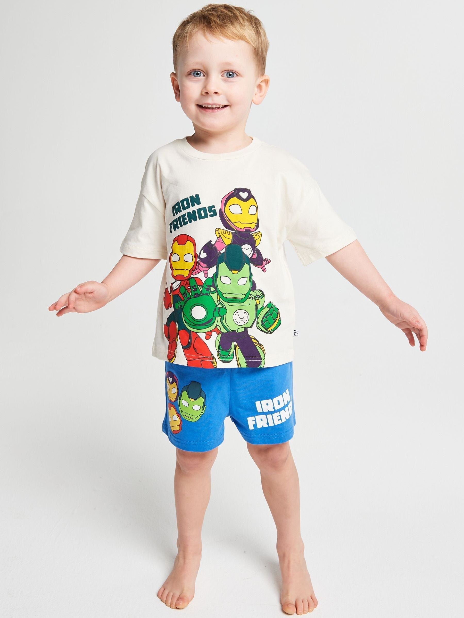 Dsiney Kidz - Brand Threads Blue Iron Man & His Awesome Friends Pyjamas Set image 1