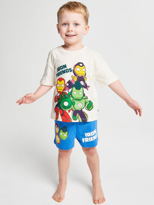 Dsiney Kidz - Brand Threads Blue Iron Man & His Awesome Friends Pyjamas Set image 1