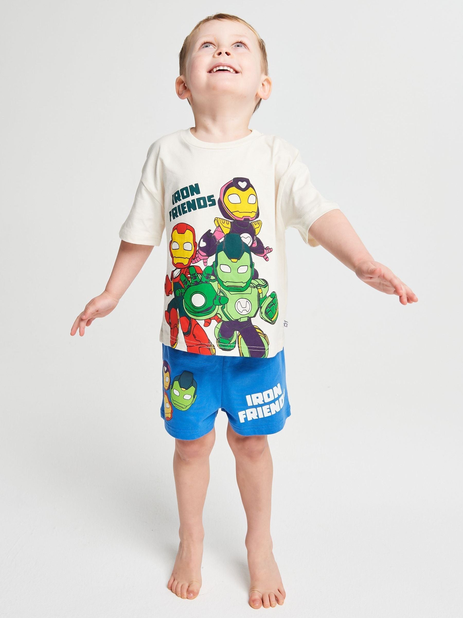 Dsiney Kidz - Brand Threads Blue Iron Man & His Awesome Friends Pyjamas Set image 3