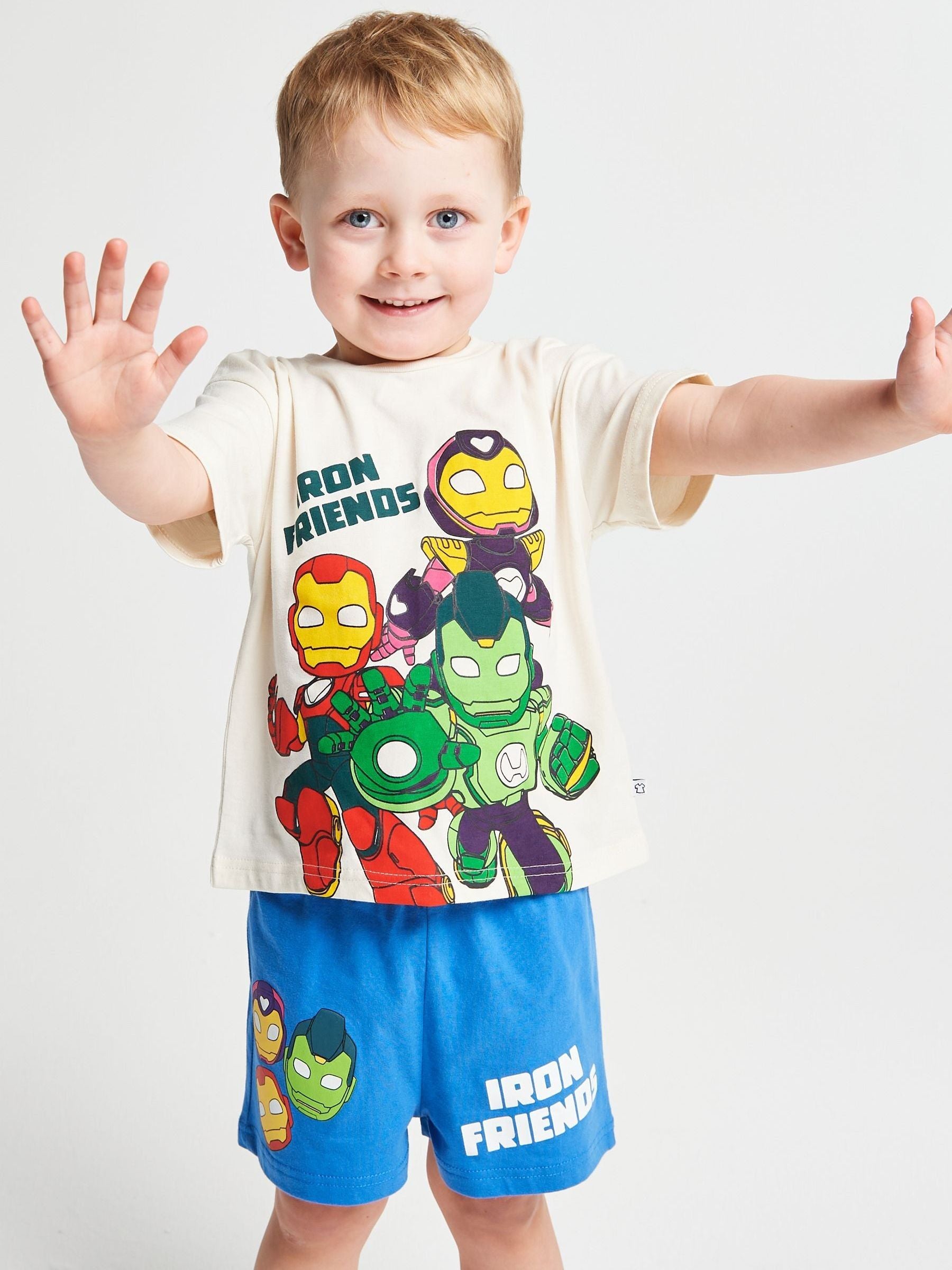 Dsiney Kidz - Brand Threads Blue Iron Man & His Awesome Friends Pyjamas Set image 4