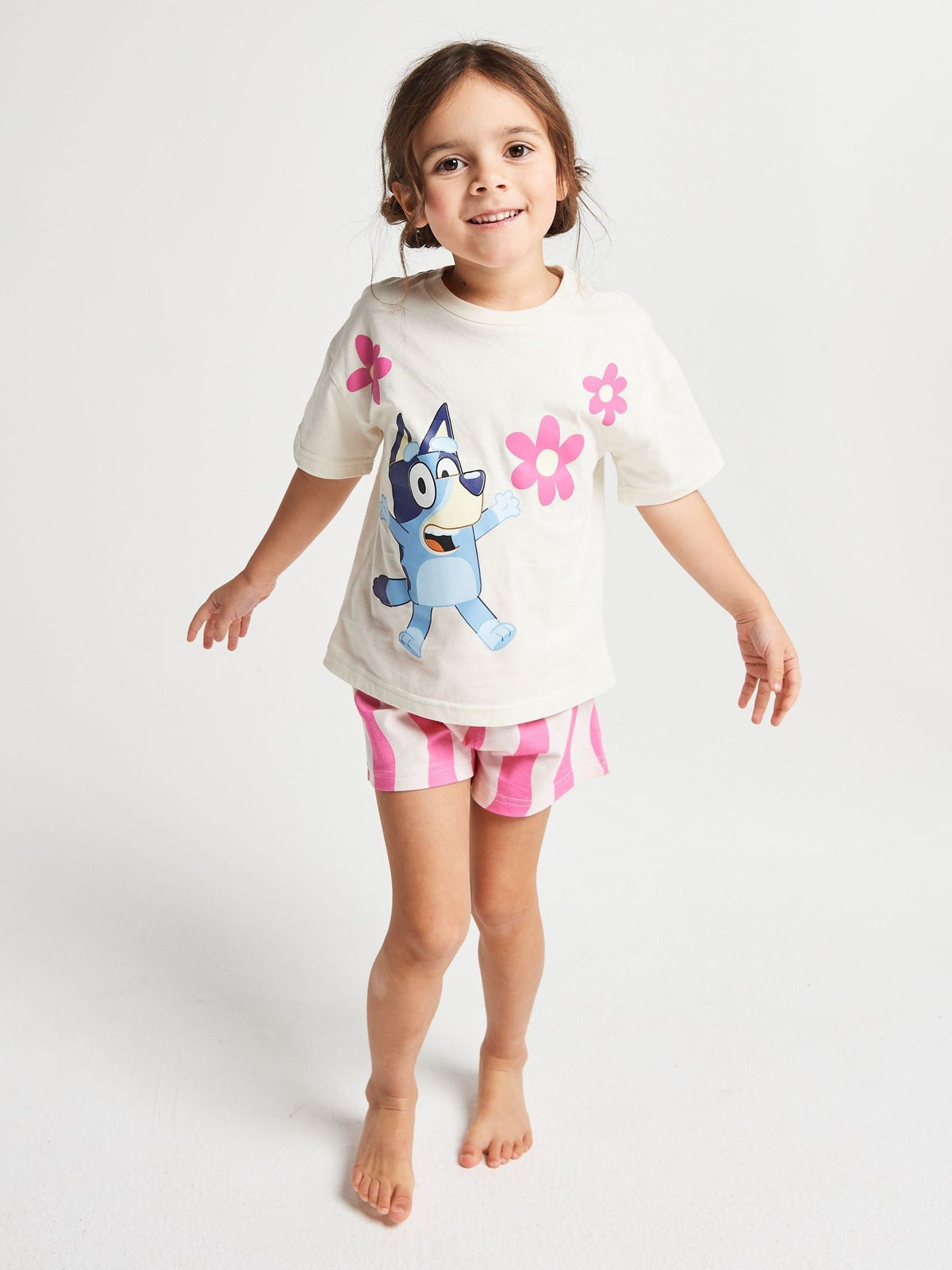 Brand Threads Pink Bluey Short Pyjamas Set - image 1