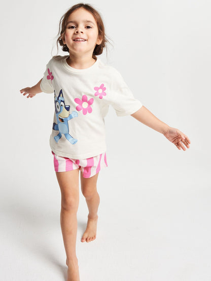 Brand Threads Pink Bluey Short Pyjamas Set - image 3