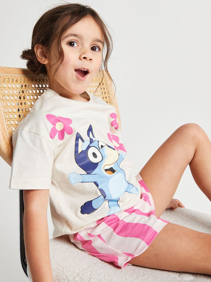 Brand Threads Pink Bluey Short Pyjamas Set - image 6