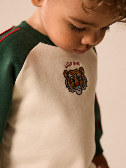 Dsiney Kidz - Green/White Printed Crew Neck Sweat Top (3mths-7yrs) image 2