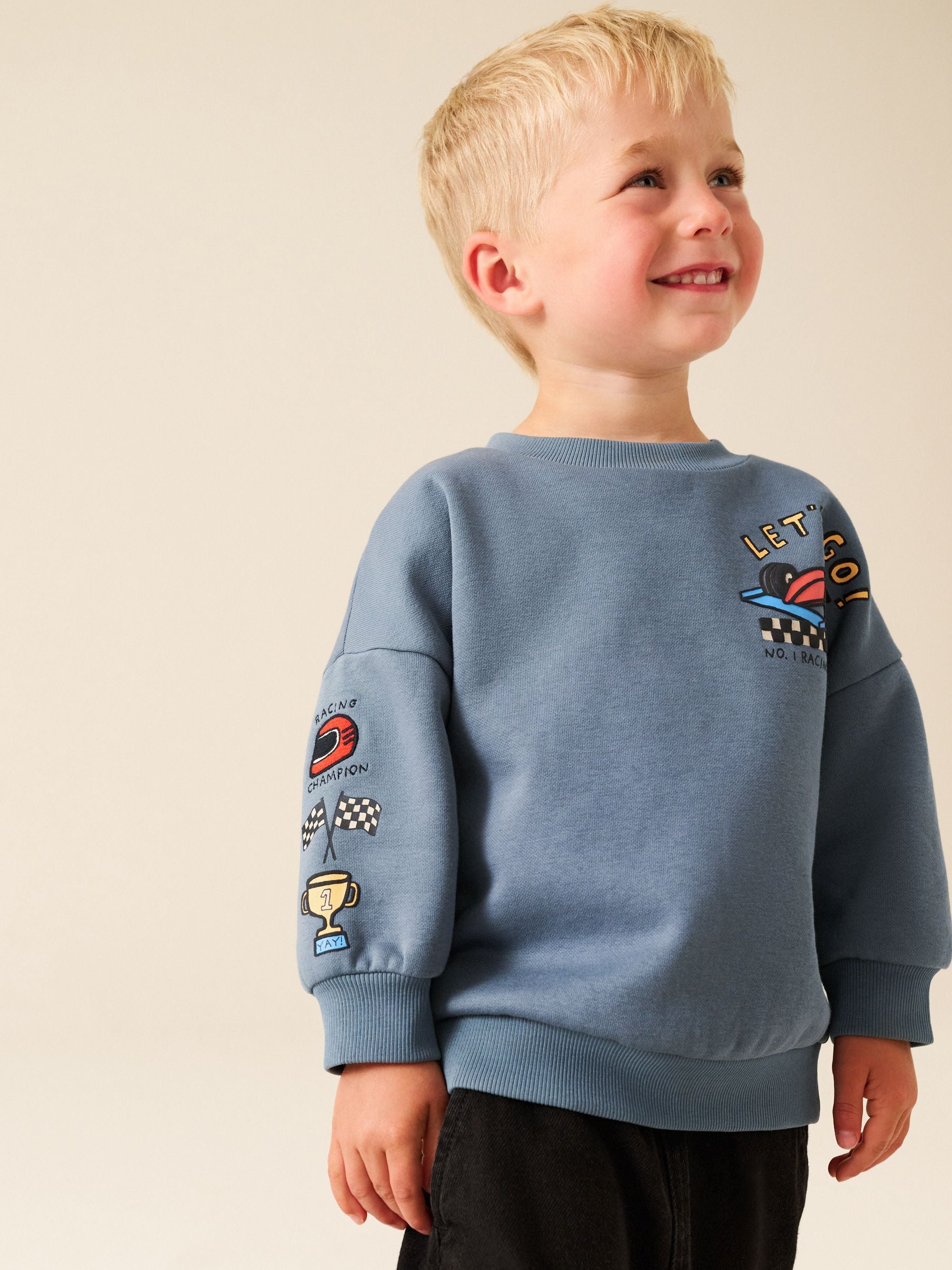 Dsiney Kidz - Grey Back Printed Crew Neck Sweat Top (3mths-7yrs) image 2