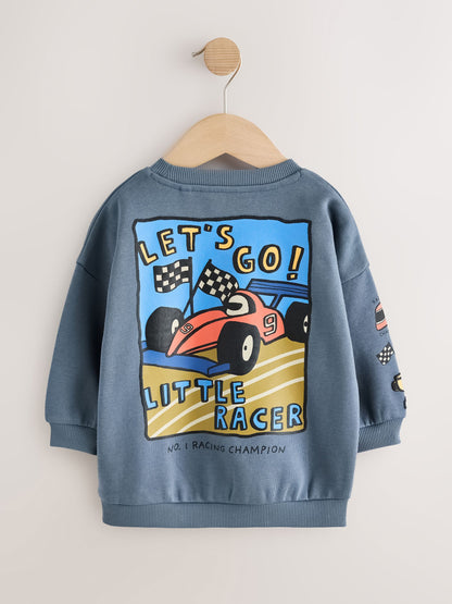 Dsiney Kidz - Grey Back Printed Crew Neck Sweat Top (3mths-7yrs) image 7