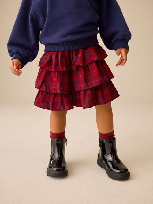 Dsiney Kidz - Red Check Rara Pullon Skirt (3mths-7yrs) image 1