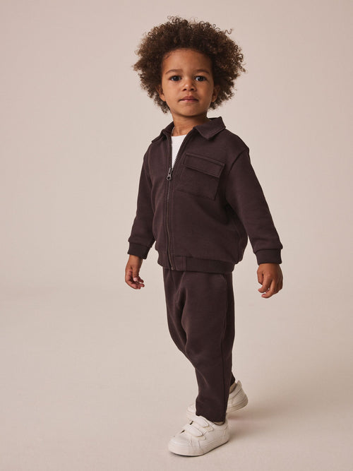 Chocolate Brown Smart Jacket Top & Trousers Set 3 Piece (3mths-7yrs) image 1