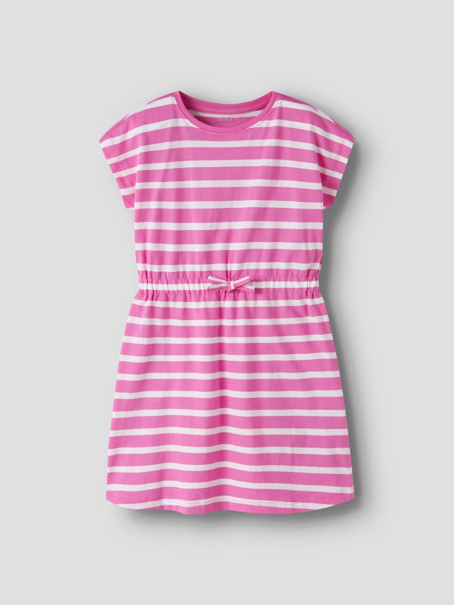 Name It Pink Striped Sleeveless Tie Waist Dress image 1