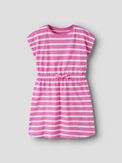 Name It Pink Striped Sleeveless Tie Waist Dress image 1