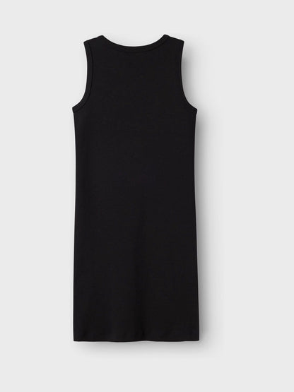 NAME IT Black Ribbed Cotton Tank Dress image 3