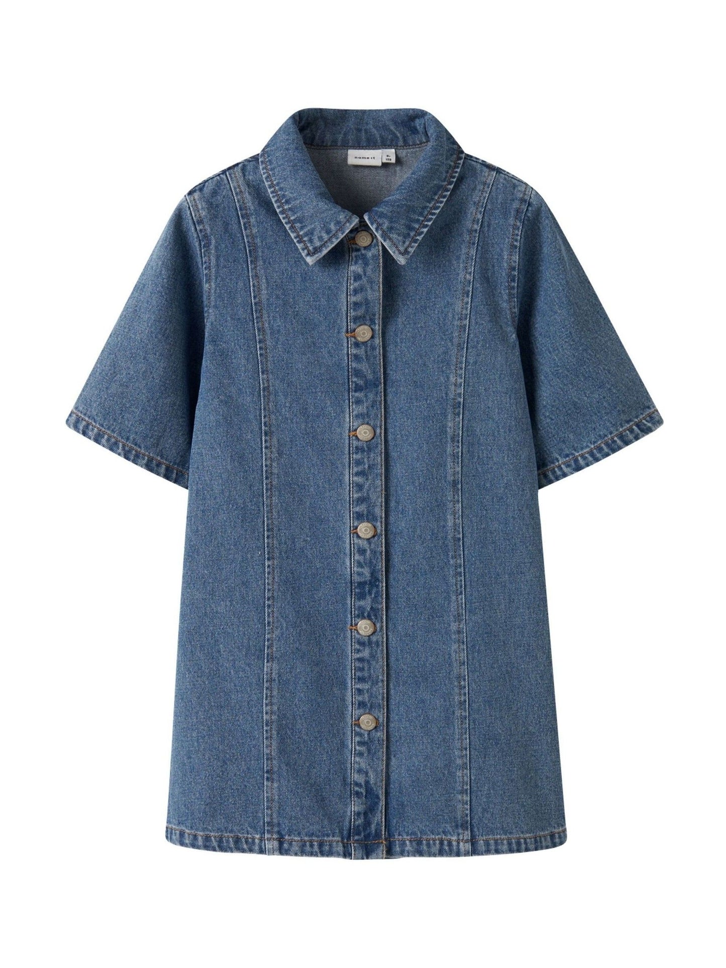 Name It Blue Short Sleeve Denim Dress image 3
