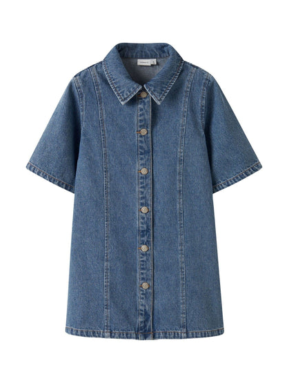 Name It Blue Short Sleeve Denim Dress image 3