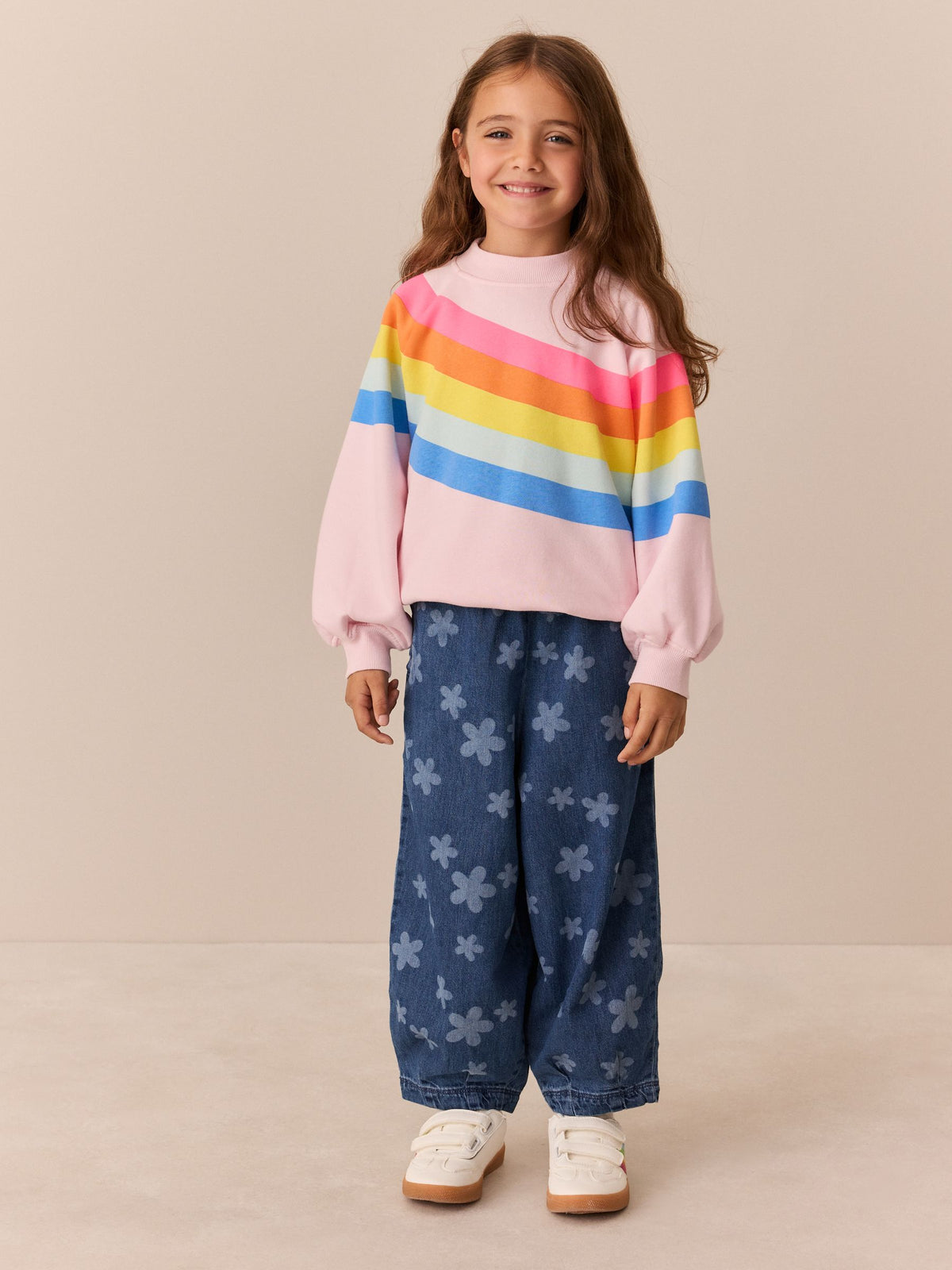 Little Bird by Jools Oliver Rainbow Swoosh Sweat Top & Trousers Set - image 1