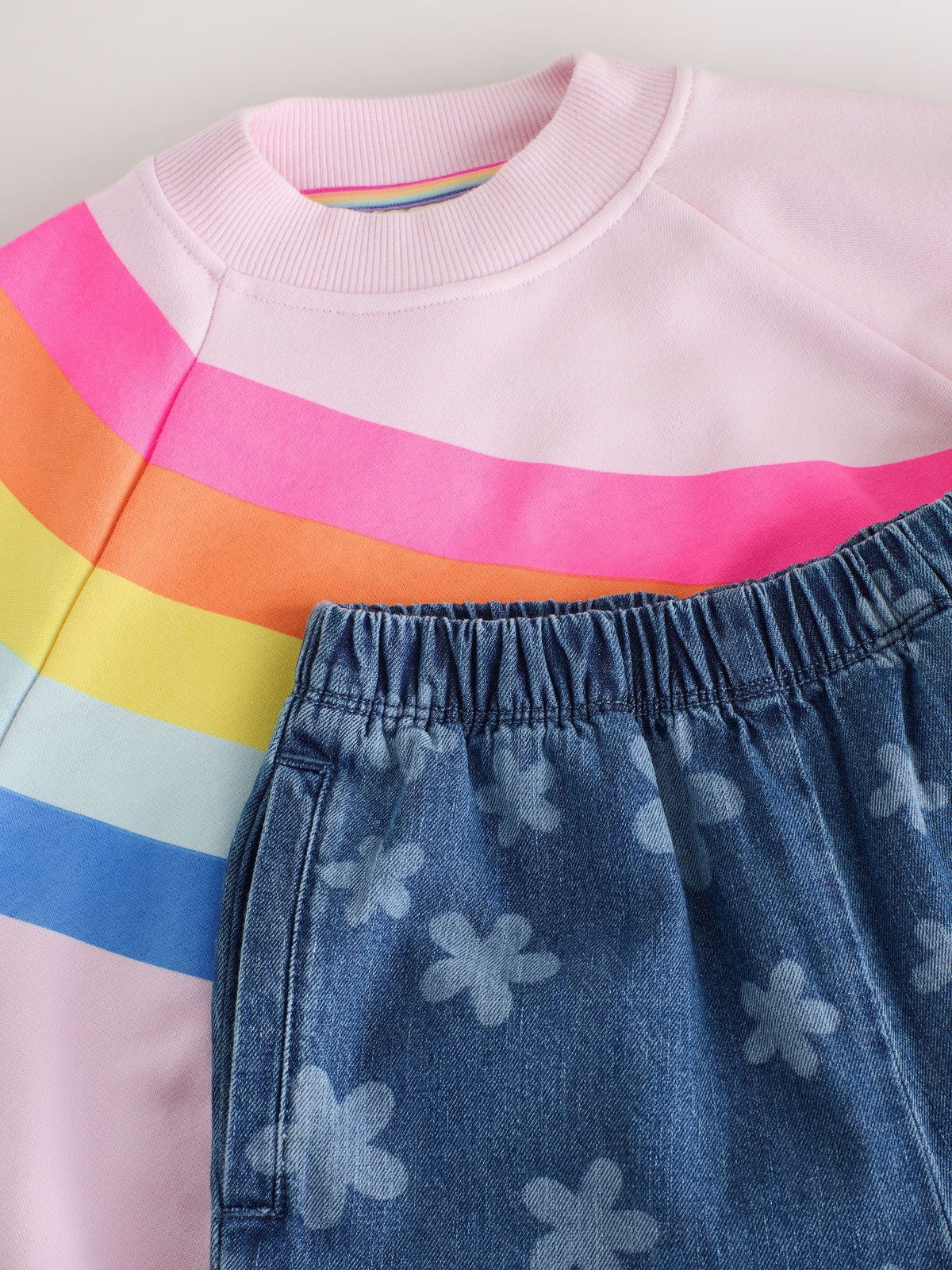 Little Bird by Jools Oliver Rainbow Swoosh Sweat Top & Trousers Set - image 12