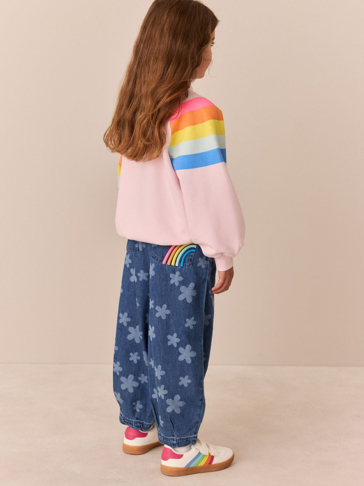 Little Bird by Jools Oliver Rainbow Swoosh Sweat Top & Trousers Set - image 3