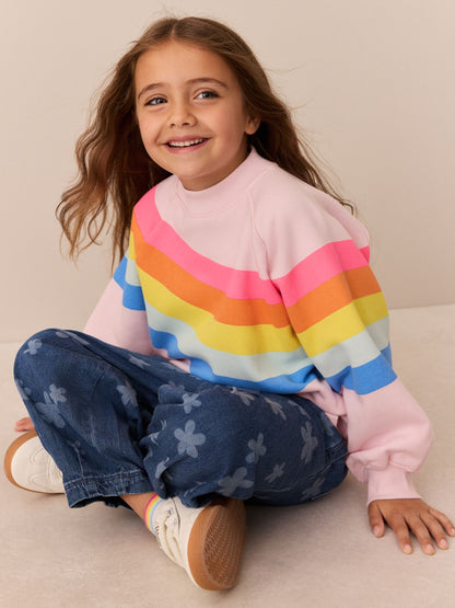 Little Bird by Jools Oliver Rainbow Swoosh Sweat Top & Trousers Set - image 4