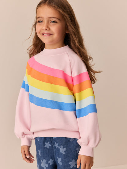 Little Bird by Jools Oliver Rainbow Swoosh Sweat Top & Trousers Set - image 5