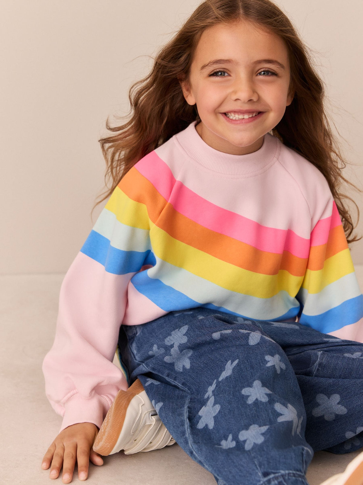 Little Bird by Jools Oliver Rainbow Swoosh Sweat Top & Trousers Set - image 7