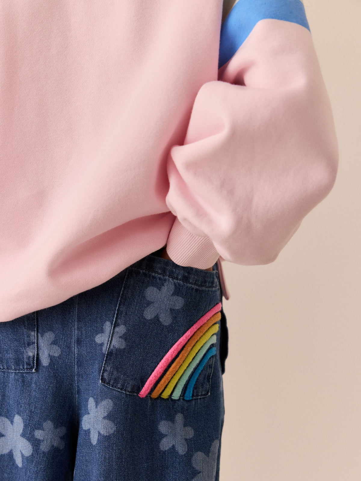 Little Bird by Jools Oliver Rainbow Swoosh Sweat Top & Trousers Set - image 9