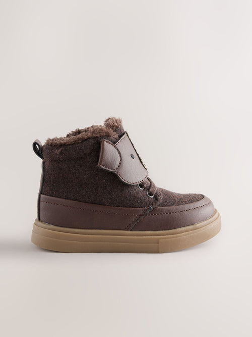 Dsiney Kidz - Brown Dog Standard Fit (F) Warm Lined Touch Fastening Boots image 1