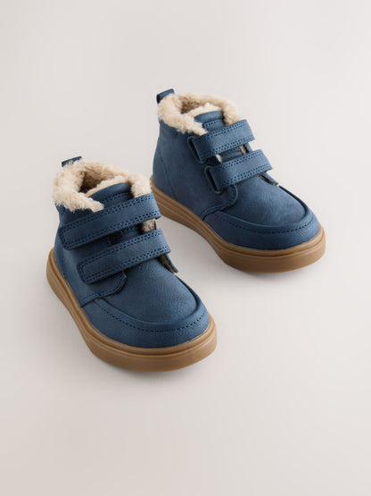 Navy Wide Fit (G) Warm Lined Touch Fastening Boots image 1